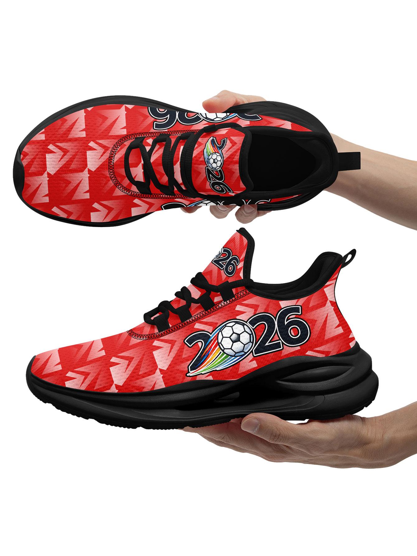 Men's SUI 2026 Football Arrow Graphic  Running Shoes, Clean Breathable Athletic Walking Sneakers, Comfortable Plus Size  Shoes