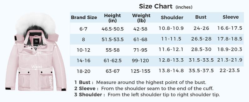 Kids' Waterproof Ski Jacket Warm Fleece Lined Thick Padded Winter Coat