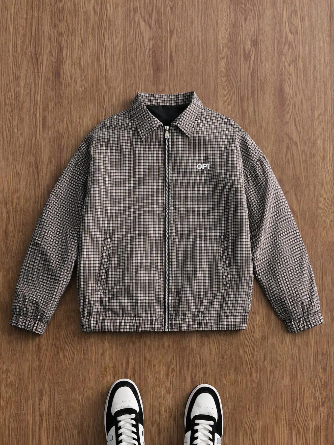 2026 Spring Fall New Loose Fit Zipper Shirt Collar Jacket, American Vintage Plaid Coach Jacket for Men, Casual Retro Style Outerwear