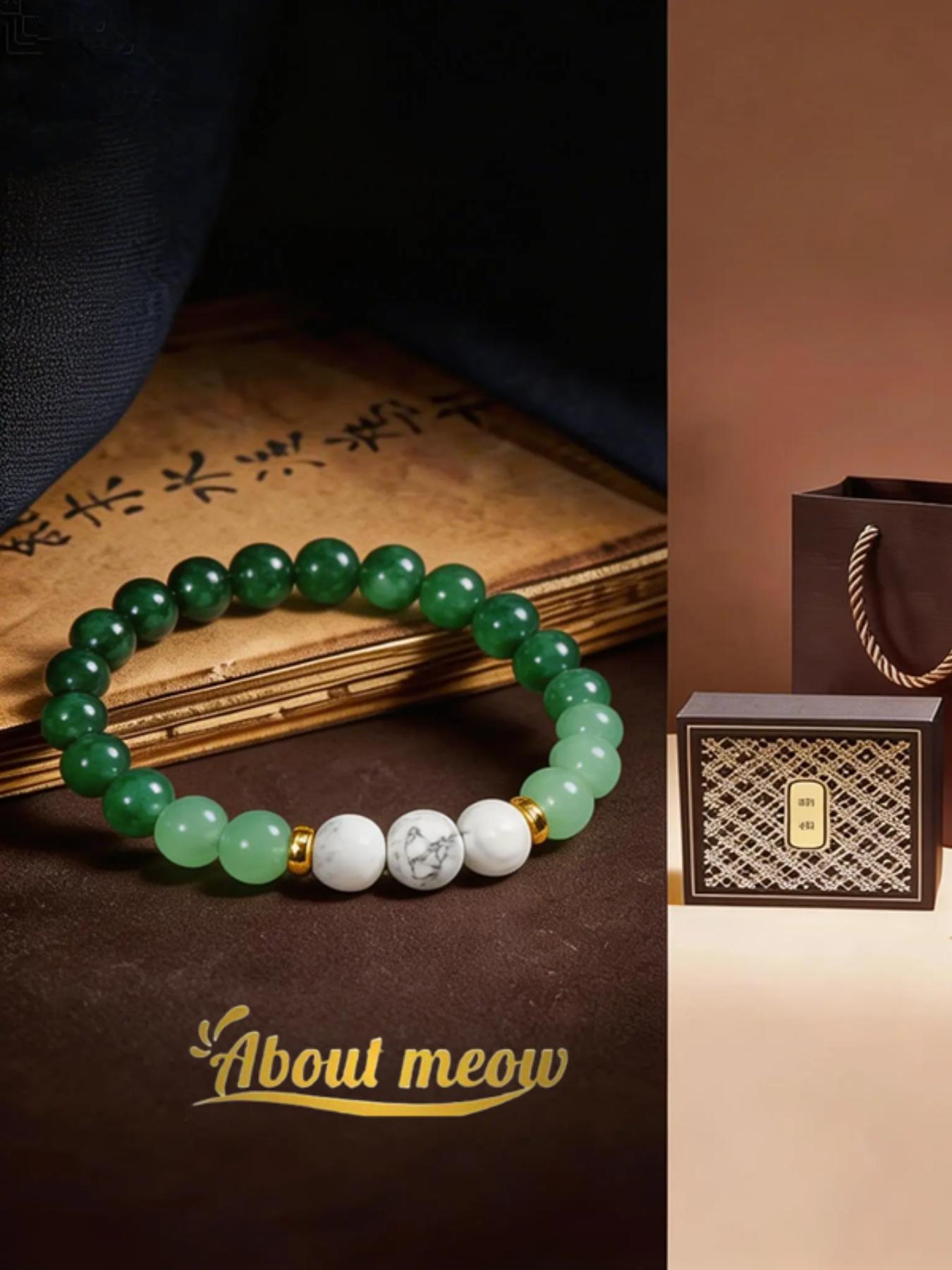 Natural Gemstone Crystal Raw Stone Bead Bracelet, Women's Crystal Bracelet Set, Gift for Girlfriend, About Meow Charging