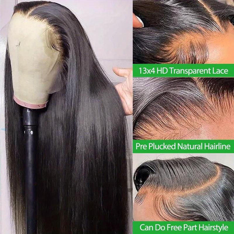 Bling Hair HD Transparent Lace Front Real Hair Wig 13x4 Straight Frontal Wig Pre Plucked 180% Density For Women Fast Delievery
