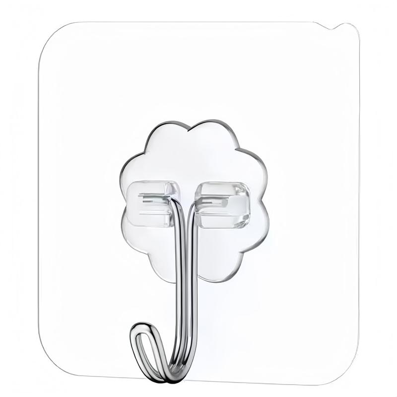 Hooks for Hanging Adhesive Wall Hook Heavy Duty Self Adhesive Utility Sticky Hooks for Keys Coat Towel Garage Bathroom Shower Outdoor Kitchen Door Waterproof Transparent 9 Pack