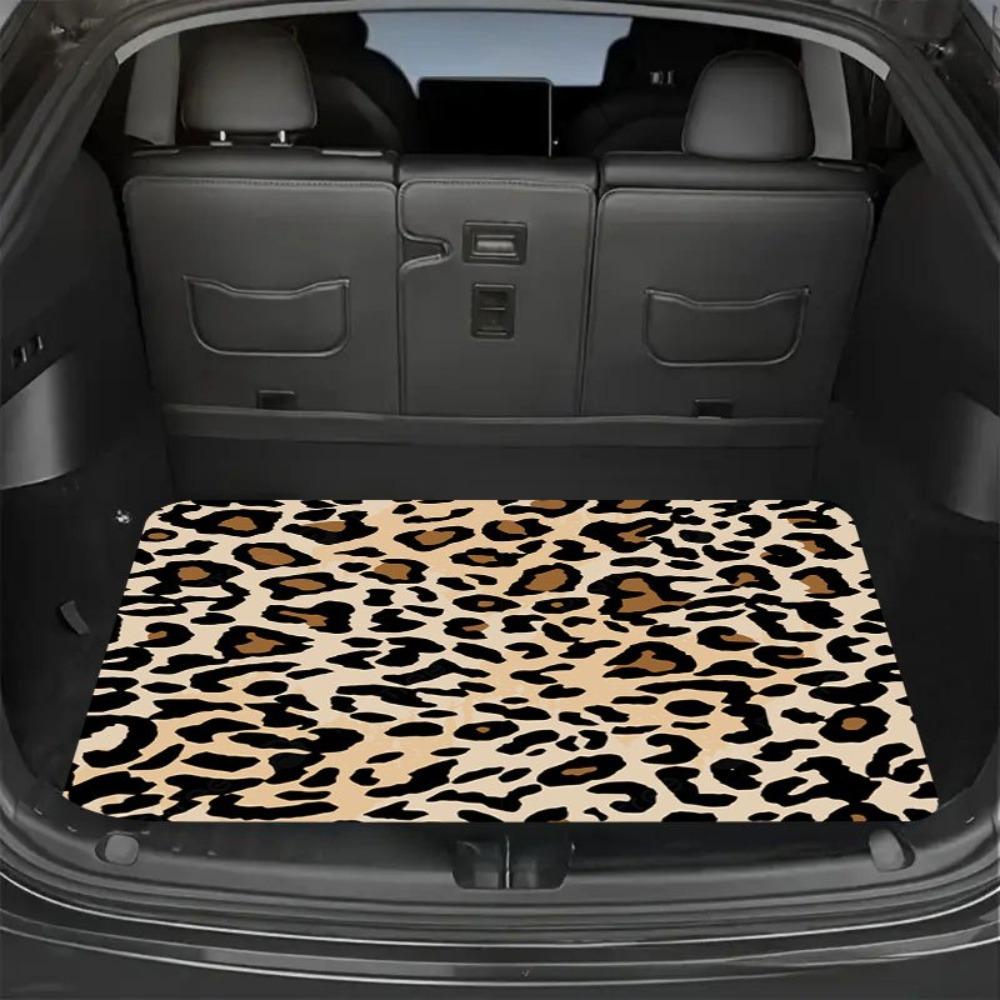 1 piece leopard print pattern car trunk pad, anti-fouling, wear-resistant and easy to clean, multi-functional non-slip trunk pad, suitable for a variety of models, enhance fashion sense
