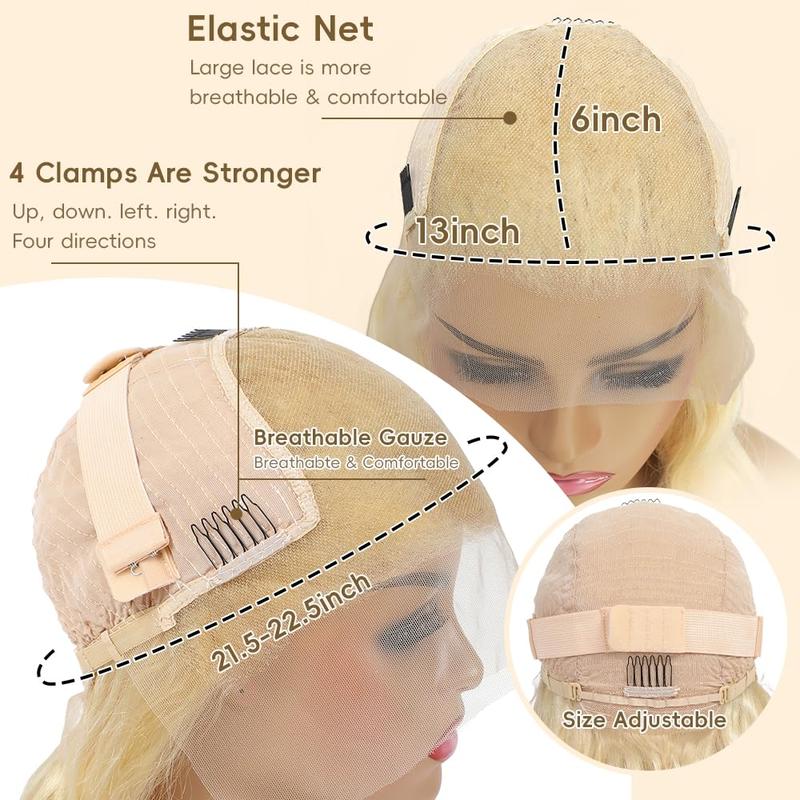 GK 13x6 613 Blonde Lace Front Wig Human Hair Straight Wig Human Hair  613 Lace Frontal Wigs Human Hair Pre Plucked with Baby Hair Blonde Lace Front Wigs Human Hair 180 density for Women