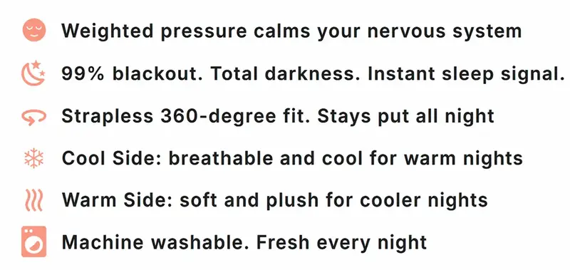 Mellow Sleep | Lights Out Weighted Eye Mask – Strapless 360° Wraparound Sleep Mask, Deep Pressure Relaxation Eye Mask for Better Sleep, Soft Comfortable Light Blocking Eye Mask for Travel, Naps & Stress Relief