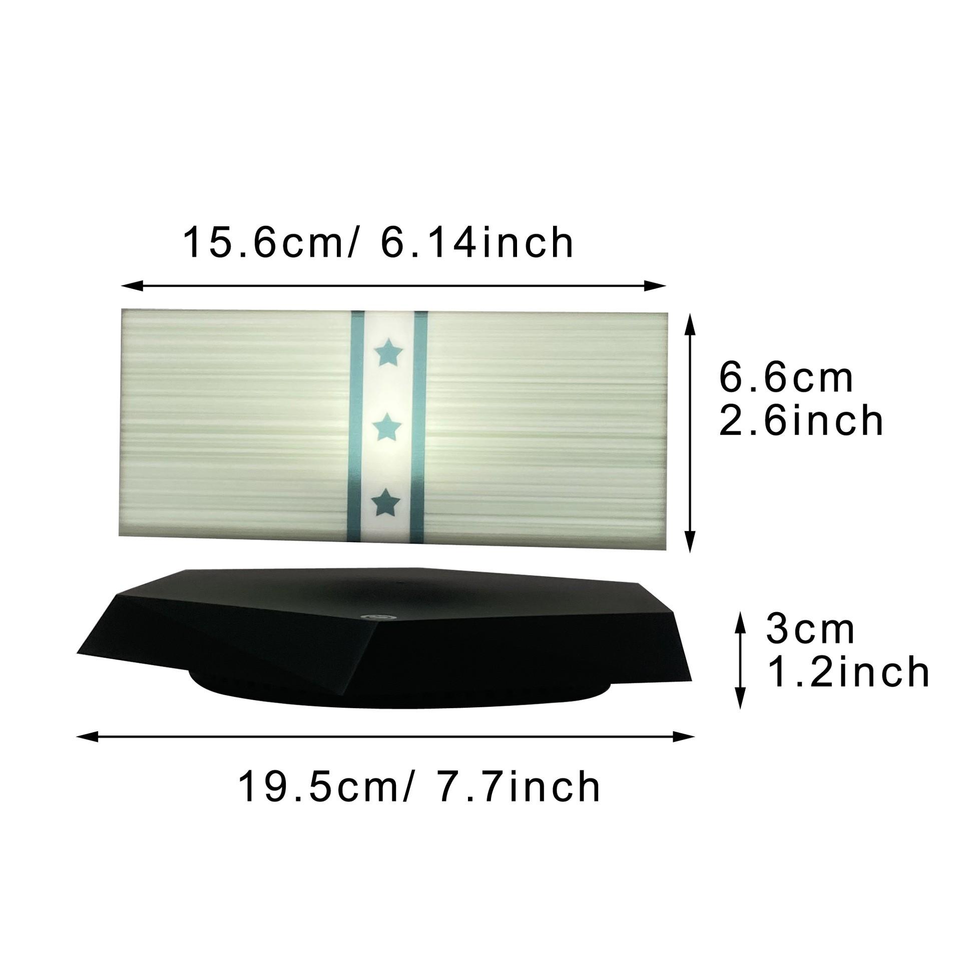 Magnetic Levitation Money Lamp, Mini Floating Table Light with LED Ambiance, Best Gift for Men, Cool Decorative Light (3 Colors)