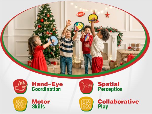 Joycat Sport Toys, Velcro Ball and Catch Game, Toss and Catch Ball Game Set, Baseball & Football Glove, Yard Games Beach Toys, Paddle Ball Family Backyard Games