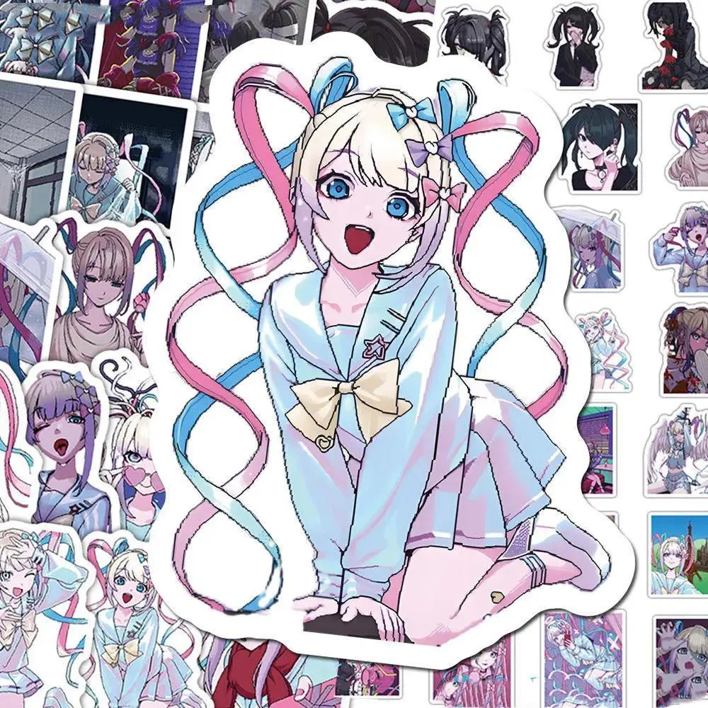 65Pcs Cartoon kangel Stickers Anime Needy Girl Overdose DIY Stickers Scrapbooking Phone Luggage Skateboard Waterproof Decals Popular stickers 2026 Hot selling toys