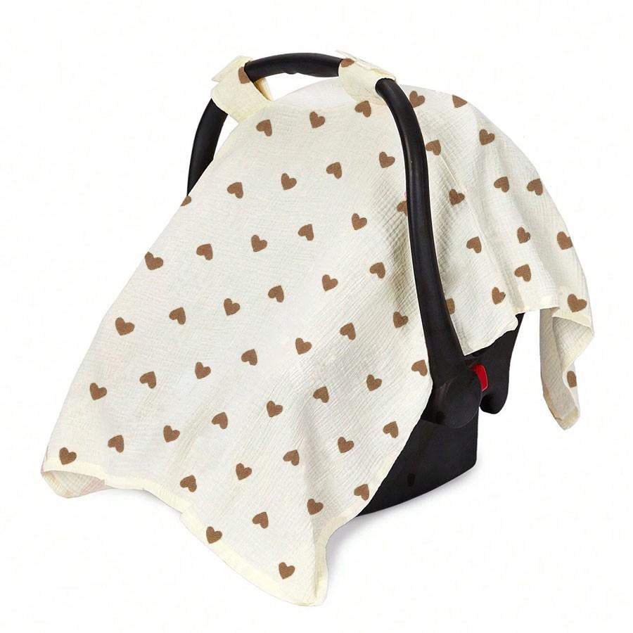 Baby Stroller Sunshade Cover, Cute Cartoon Print, Breathable Mesh, UV Protection, Windproof, Mosquito Repellent, Multi-Scene Use