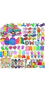 128 Pcs Party Favors for Kids 4-8-12, Fidget Toys, Pinata Stuffers, Treasure Chest Box Toys for Classroom, Goodie Bag Stuffers, Carnival Prize Box Toy for Boys Girls, Easter Egg Filler Gifts Bulk Toys