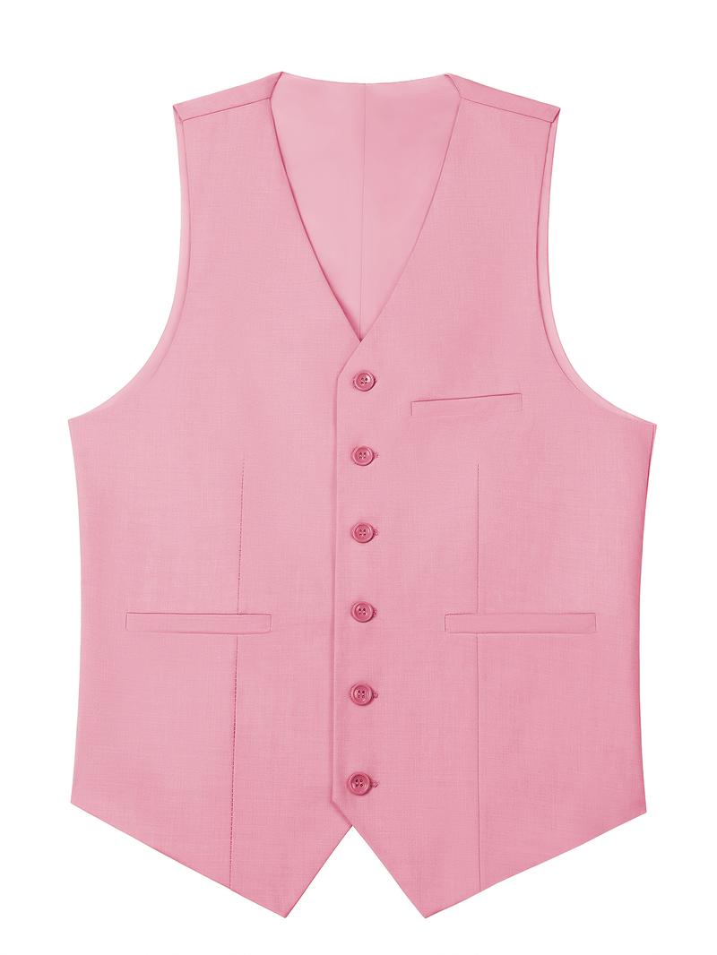 Men's 3-Piece Wedding Suit Set One-Button Notch Lapel Blazer, Vest & Trousers | Formal Business Groom Attire & Casual Party Tuxedos Beige Long Sleeve Menswear Matching