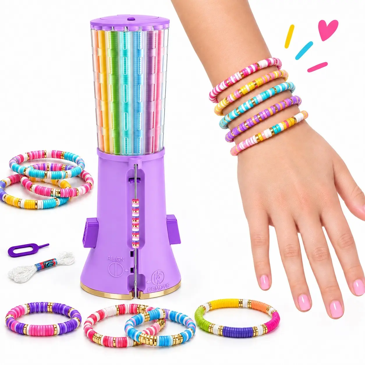 Rainbow Creative Beading DIY Bracelet Making Set, Customizable, Creative Birthday Gift, Ideal Christmas Gift, for Girls Aged 6+