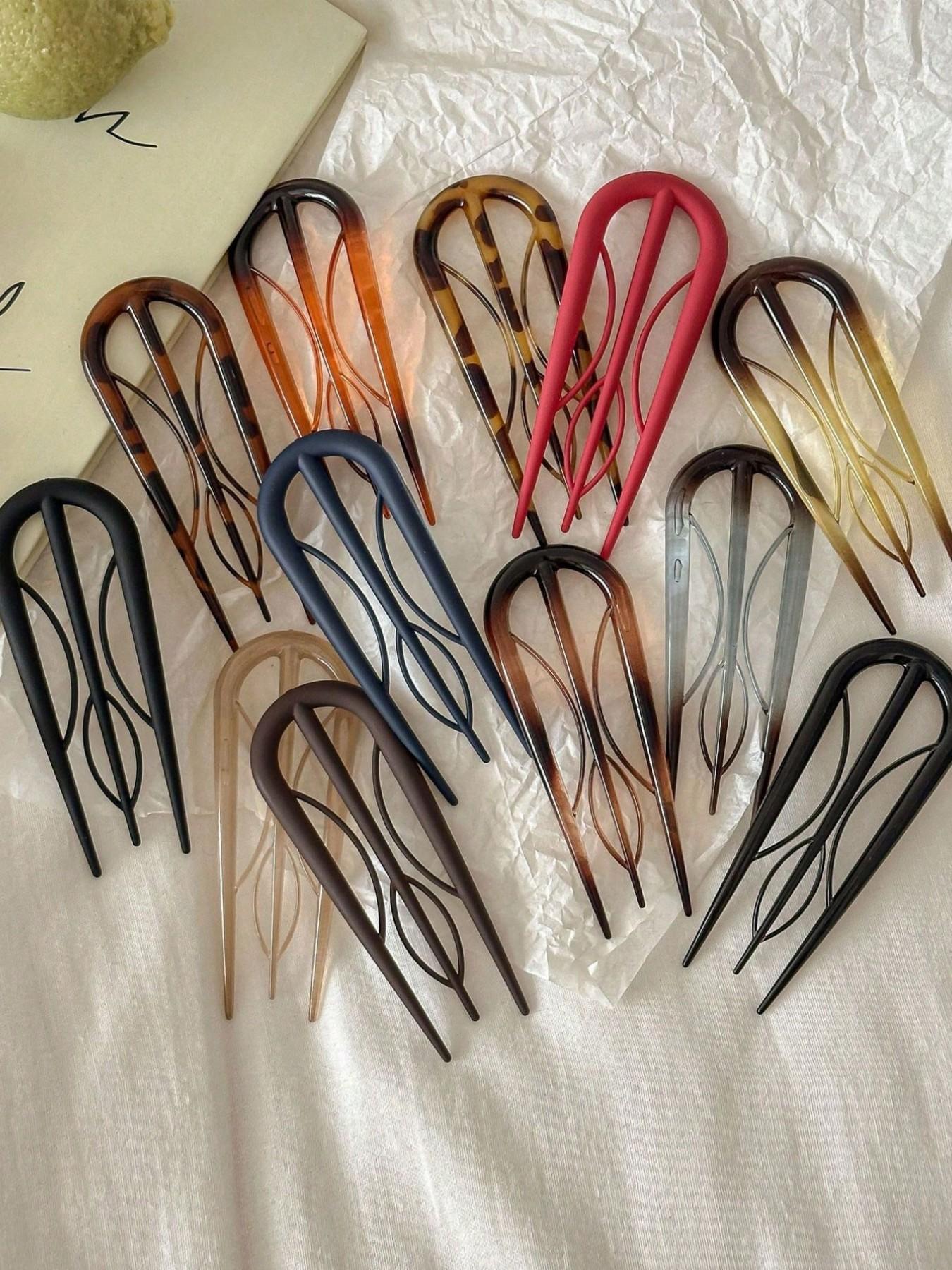 French Hair Clips - U-Shaped Retro Vintage Acetate Hairpins for Women with Thin & Thick Hair, Gentle Grip for Updos, Buns, Ponytails, 14+ Years Old, clips in hair, hair accessories for women, clips for hair accessories, everyday accessories