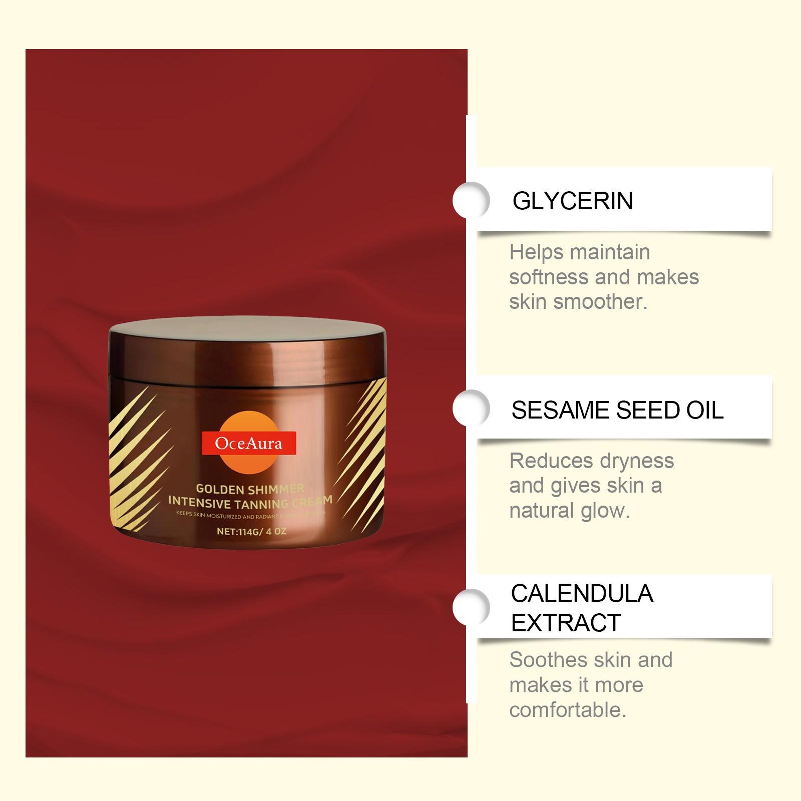 Oceaura Body Cream for Darker Skin, Outdoor Sunless Tan, UV Protection, Herbal Essence, Brightening Body Lotion, Natural Ingredients