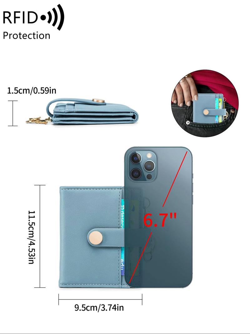 Women's Solid Color Zipper Wallet, Fashionable PU Leather Card Holder, Casual Versatile Wallet for Daily Use, Credit Card Holder