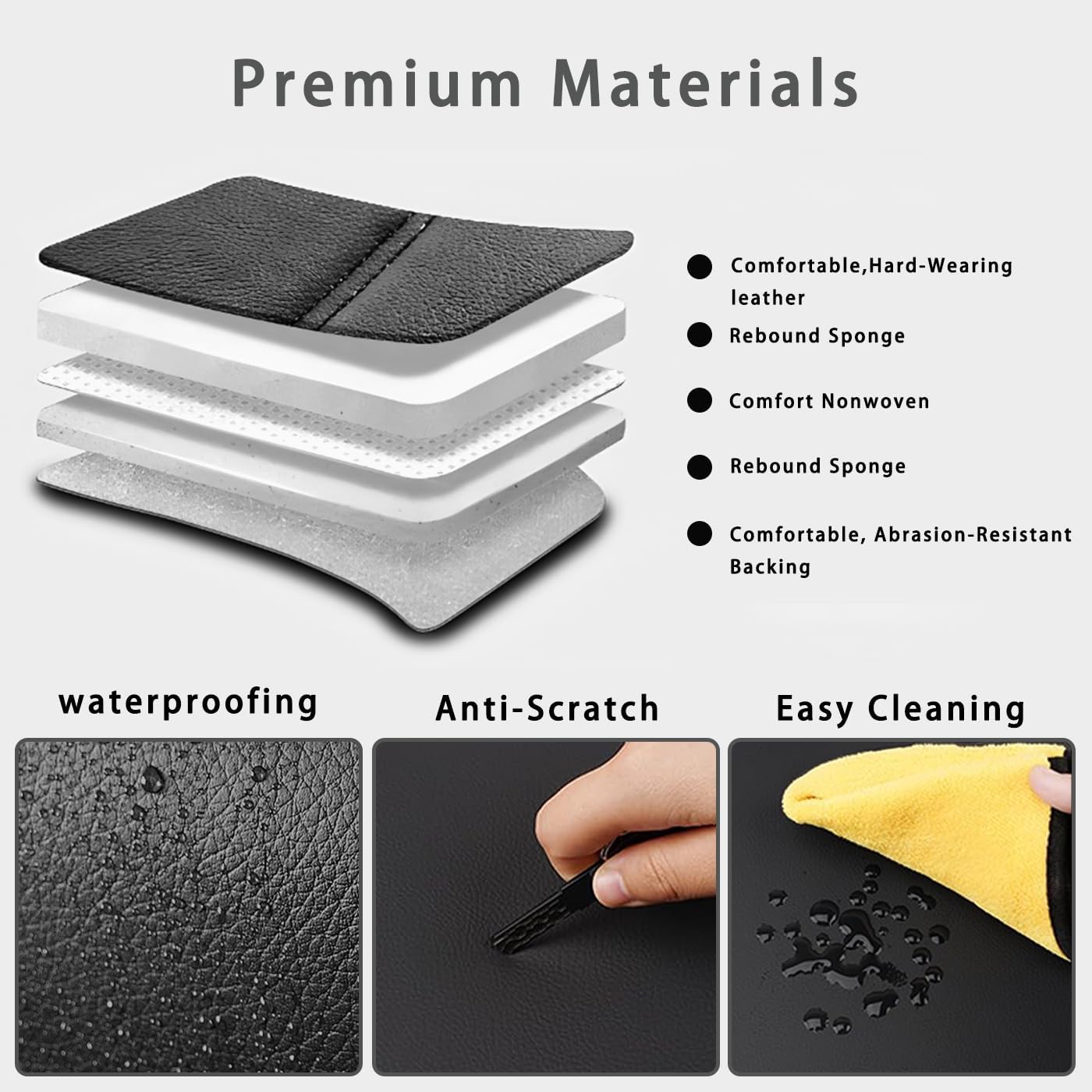 Arespark 5 Seats Full Set Car Seat Covers, Waterproof Luxury Leather Cushion Protectors, 40/60 Split Front and Rear Bench Seat, Auto Accessories, Universal Fit for  Nissan /Honda /Civic /CRV /Hrv /Kia /Sorento /Toyota /Corolla /4Runner /Camry/Tacoma