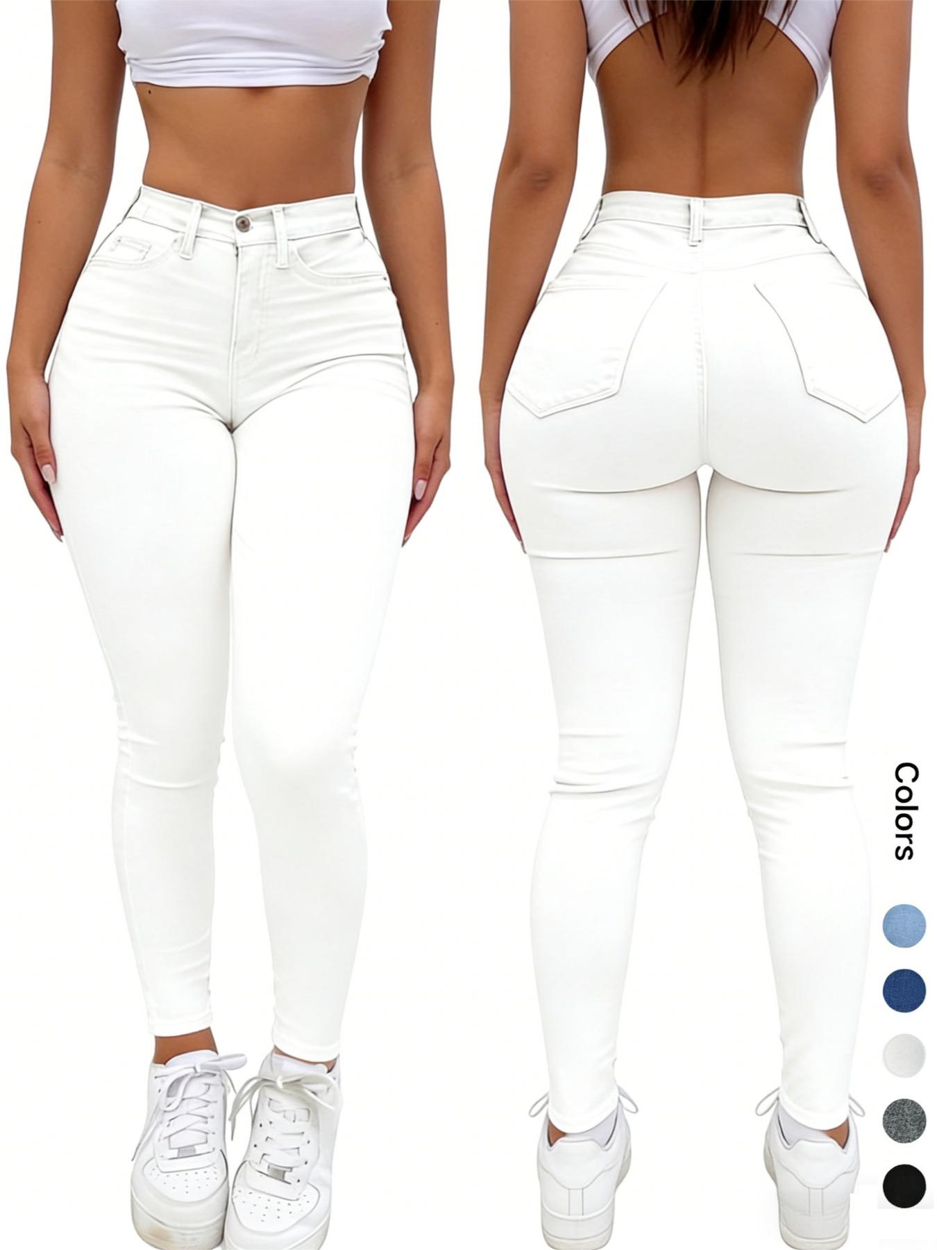 Women's High Waist Denim Jeans, Casual Comfy Denim Jeans for Daily Wear, Ladies Bottoms Fit for All Seasons