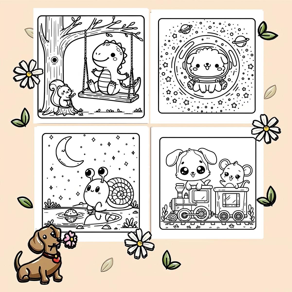 Too Sweet To Stress Cute & Comfy Coloring Book for Kids & Adults - 22 Easy Kawaii Cozy Mushroom Coloring Pages, 120gsm Thick No Bleed Paper, Non-Toxic Odorless, Glue Binding, Perfect for Stress Relief