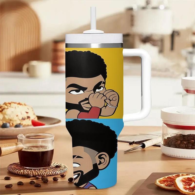 1pc Cute Cartoon Insulated Cup, Vacuum Dual-Layer Stainless Steel, Long-Lasting Heat and Cold, Portable Coffee Cup for Office and Travel