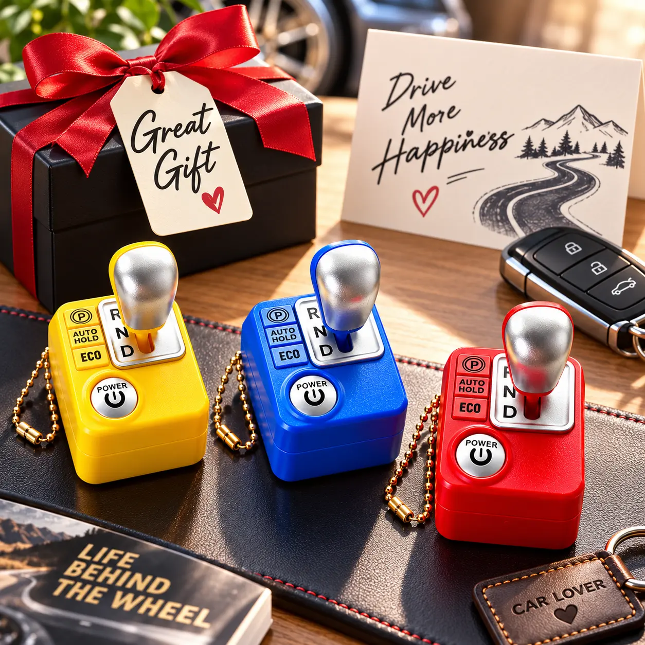 3-Pack Stress-Relief Gearbox Sound Keychain – Mini Speaker Toy with Realistic Reverse/Shifting Sounds – The Perfect Gift for Drivers