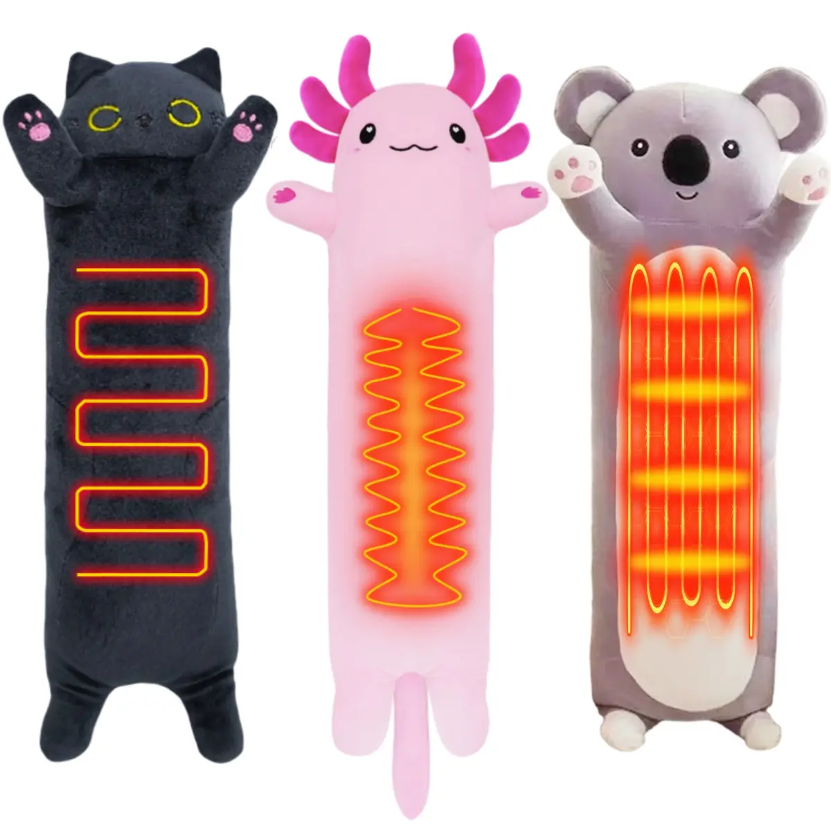 Cute Long Cat USB Heating Plush Pillow, Electric Heat Pad for Period Pain Relief, Holiday Gift For Women/Girls/Kids (Perfect For Birthday/Easter/Christmas!