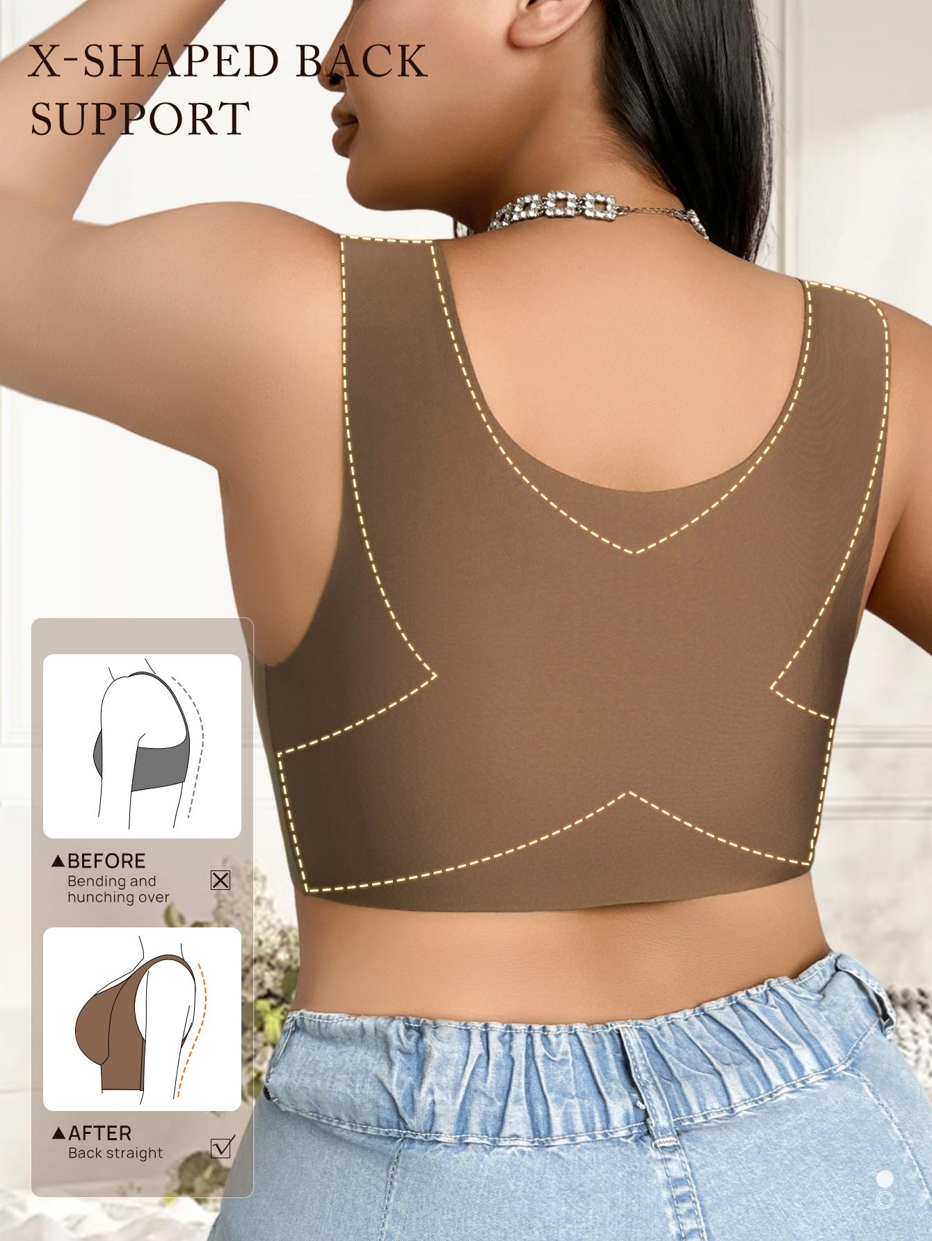 Women's Plus Size Seamless Jelly Bralette, Wide Adjustable Straps, Medium Support, Anti-Sagging, All-Season Casual Underwear