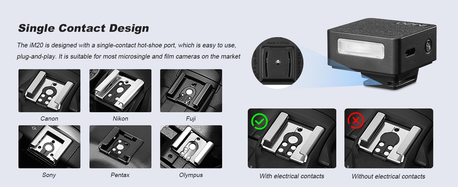 Godox iM20 with Diffuser Godox Flash USB-C Charging, Camera Flash GN 12, with 5 Levels Flash Power, 440 Full-Power Flashes Mini Flash for Sony zv1/Sony zve10 /Ricoh gr3/Fuji f1【not for ZV-1F】