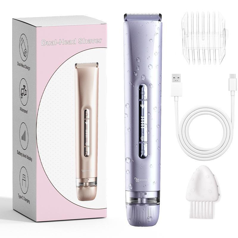 Electric Hair Removal Tool, 1 Box Rechargeable 2 in 1 Body & Facial Hair Removal Dual Head Shaver, Waterproof Hair Removal Machine for Armpits and Legs,father'sdaygifts,summerhairstyles