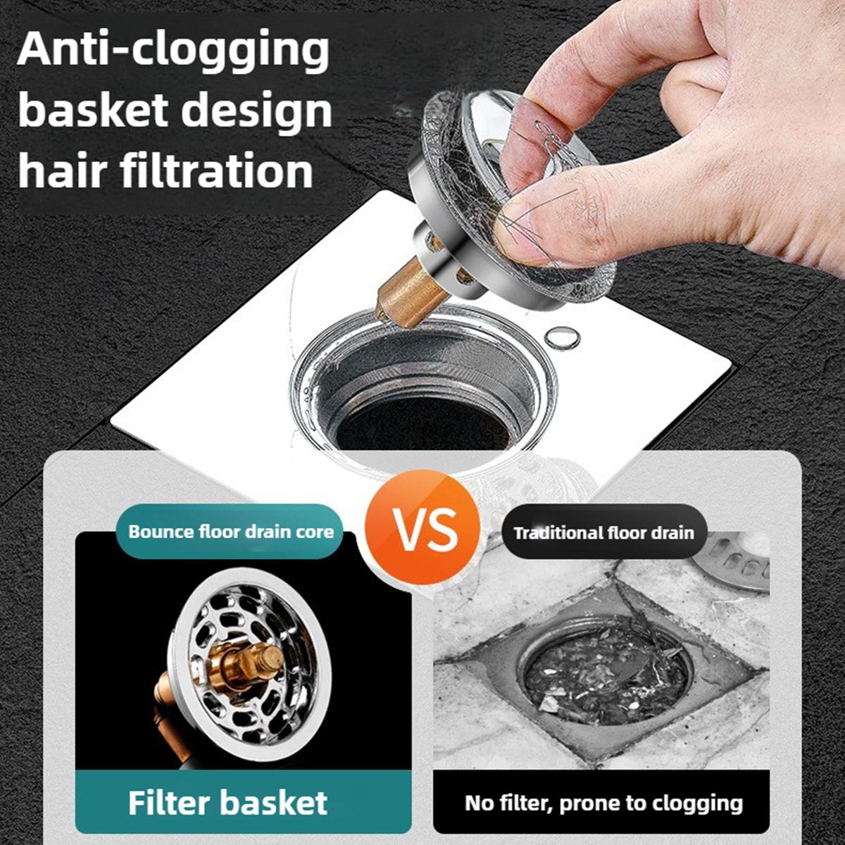 Full Copper Body Pop-Up Drain, High-Density Anti-Odor Design, Efficient Ventilation & Leak-Proof Construction, Universal Fit for Bathroom Use