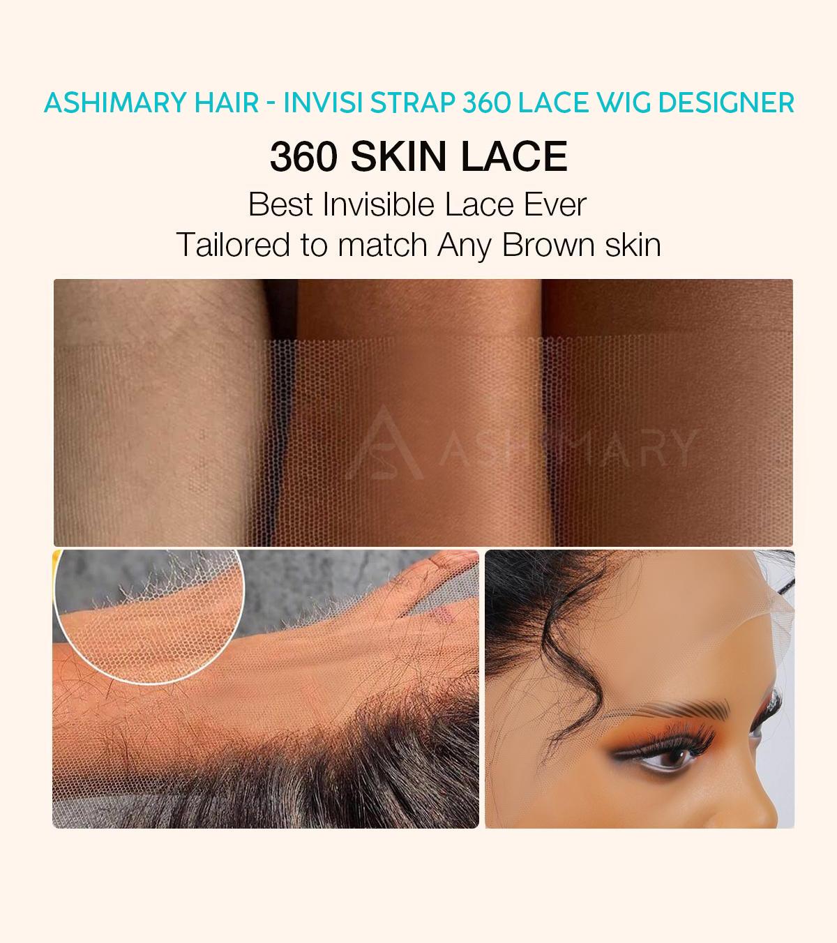 [Limited Offer] Clearance Sale Water Wave Invisi Strap Snug Fit Ashimary Hair 360 Transparent Lace Frontal 150% Density Bleached Knots Transparent Lace Wig With Drawstring 100% Human Hair Wig SpringStatements