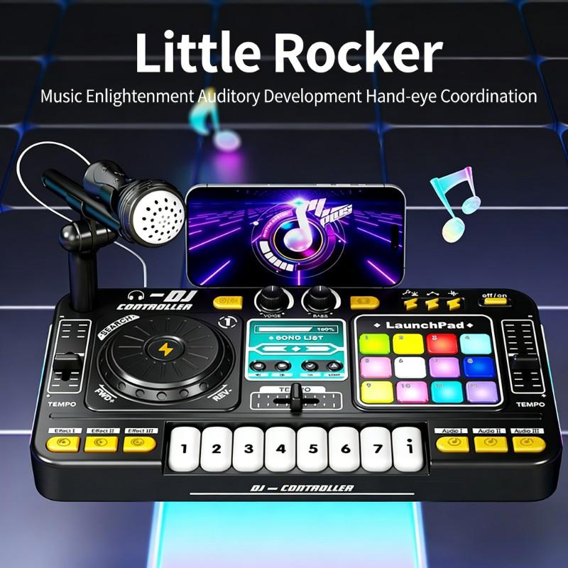 Multifunctional Digital DJ Controller Toy, 1 Box Music Simulation Toy with Microphone & Piano Key, Educational Music Toy for Kids, Home Entertainment Toy for Kids