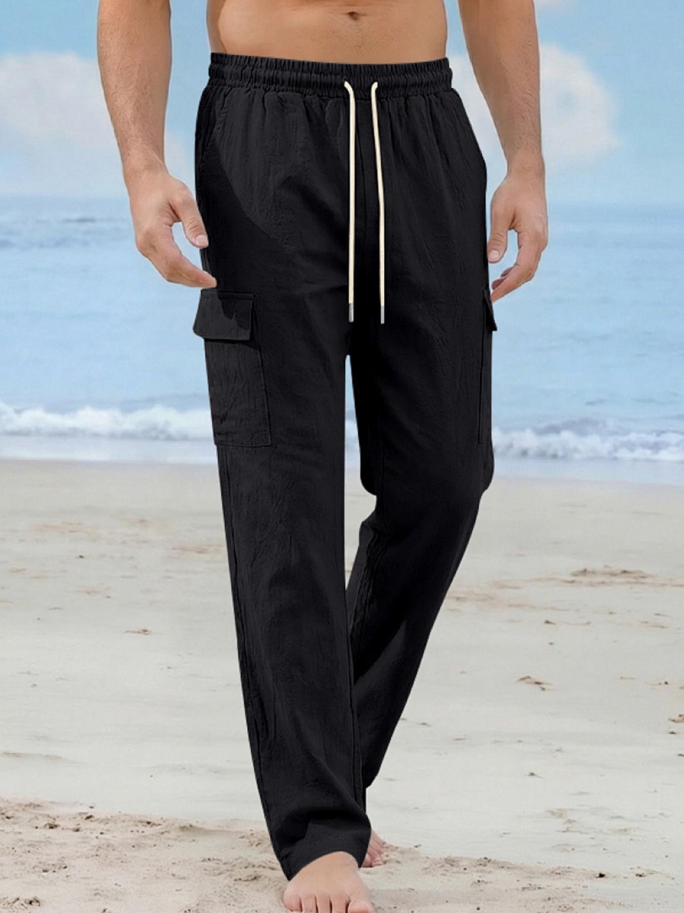 Men's Loose Linen Pants, Simple Luxurious Outdoor Workwear, Sporty Casual Long Pants, New American Style, Comfortable and Stylish