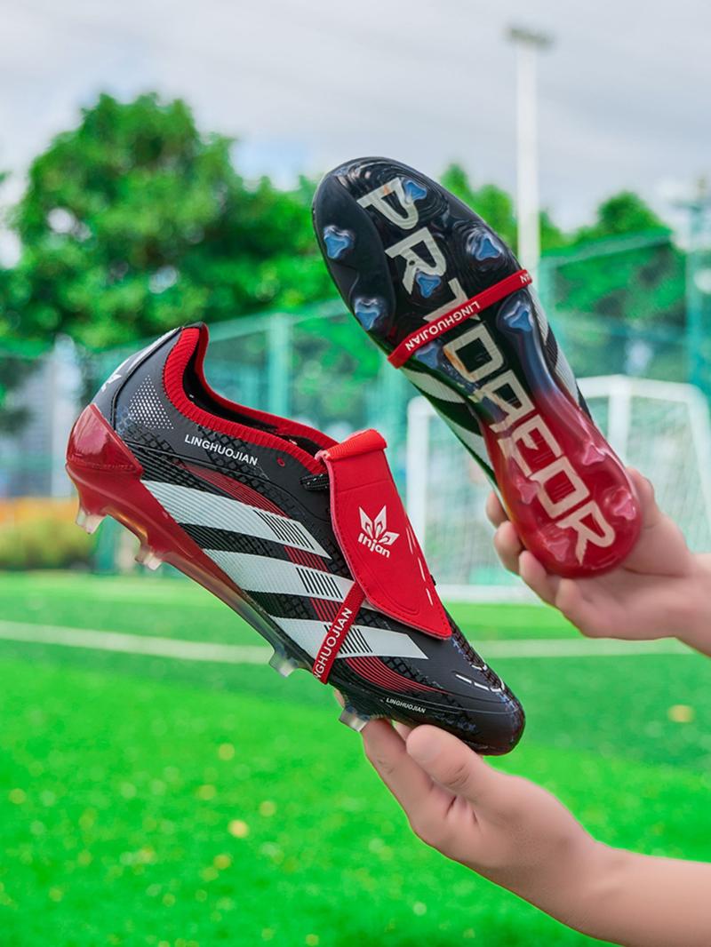 Men Women Lace-Up Soccer Shoes, Football Cleats, Long Stud Adult Sports Boots, Lawn Training Sneakers, Comfortable Durable Design