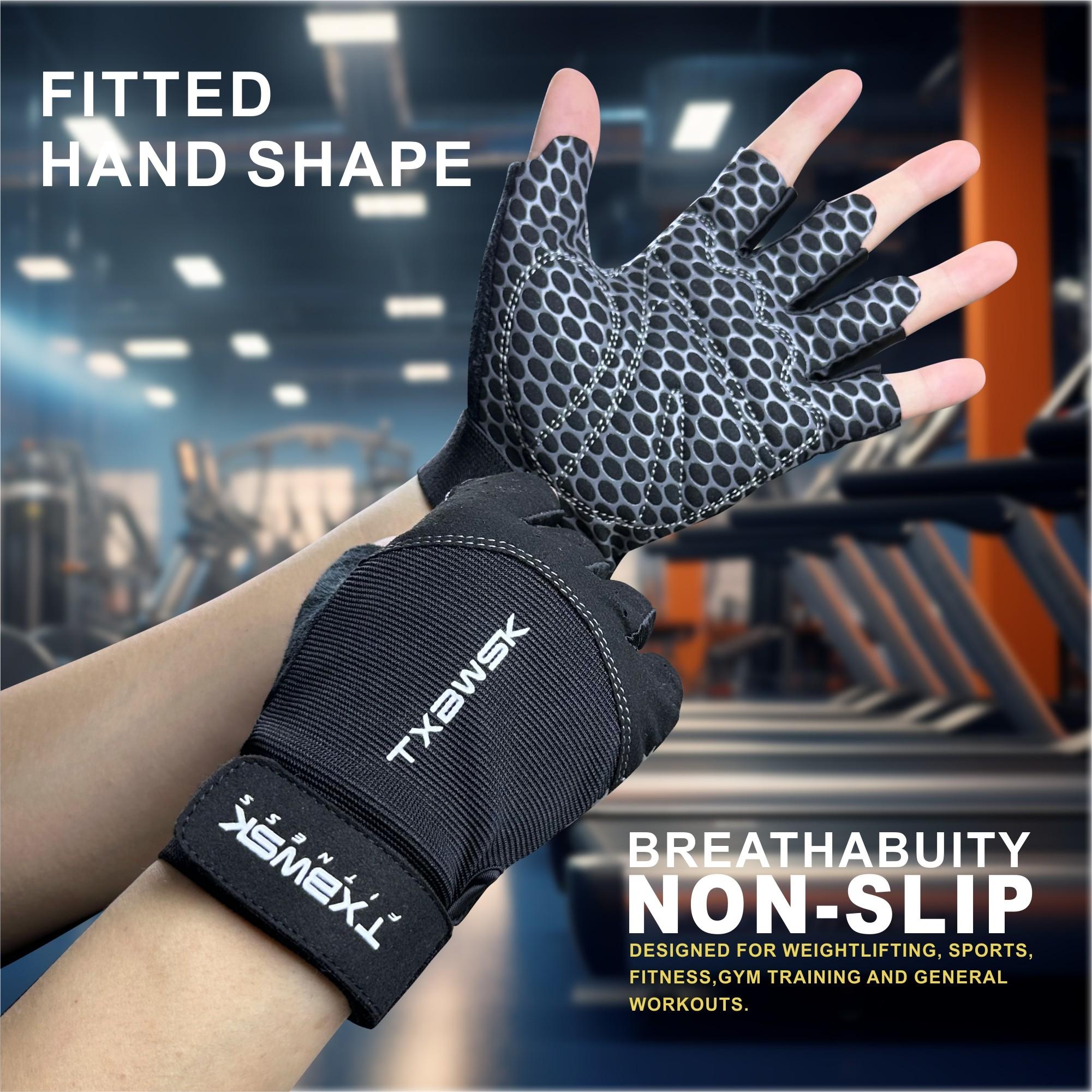 Fitness Gloves with Wrist Support, Full Palm Coverage, Enhanced Grip, Ideal for Training, Pull-Ups, Weightlifting, Unisex