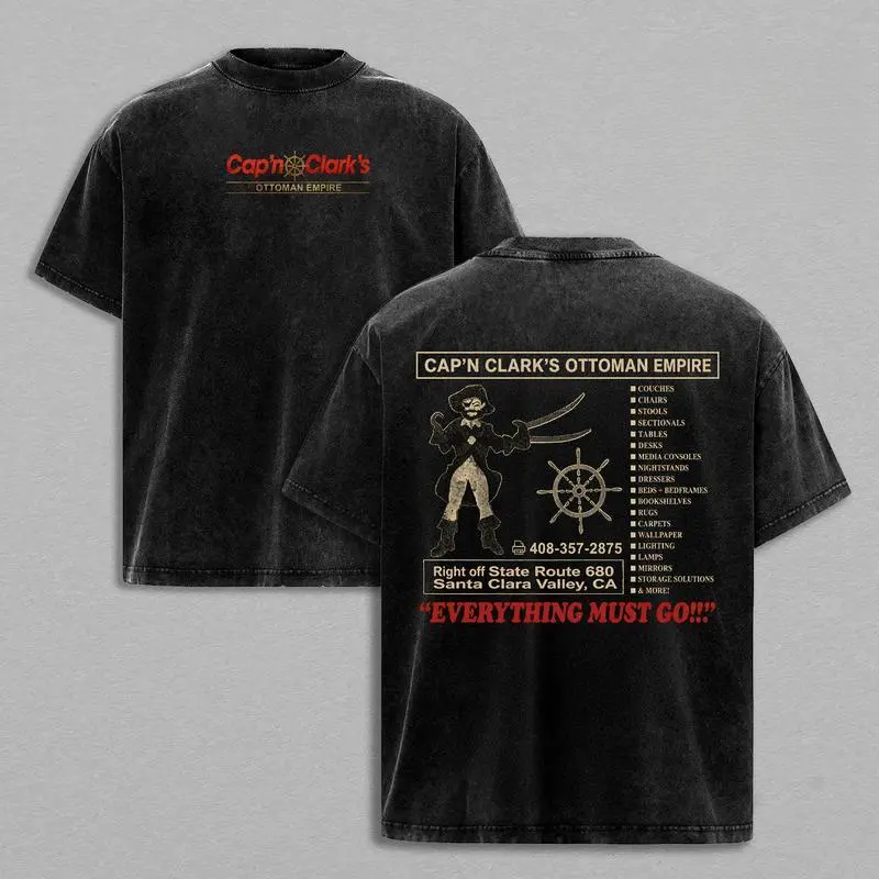 Cap'n Clark's Backroom Washed T-Shirt Hoodie Sweatshirt, Backrooms Movie Graphic Tee, Horror Found Footage Apparel, Vintage Liminal Space Fan Shirt, Heavyweight Cotton Unisex Gift
