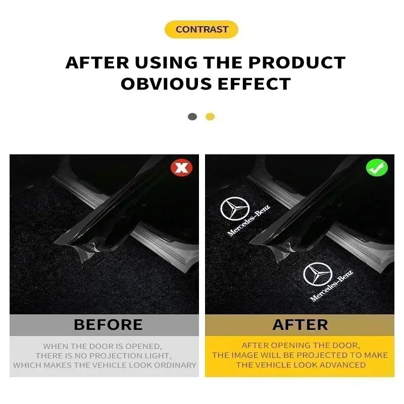 2PCS Car Mercedes-Benz Door Welcome Light Logo Badge LED HD Projector Light Welcome Light Decoration Car Accessories for Mercedes-Benz CLA W117 C117 CLS W218 C218 C-Class Coupe C205 S205 E-Class Coupe C207 A207 M-Class [W166] E-Class E2001 E300L E450L