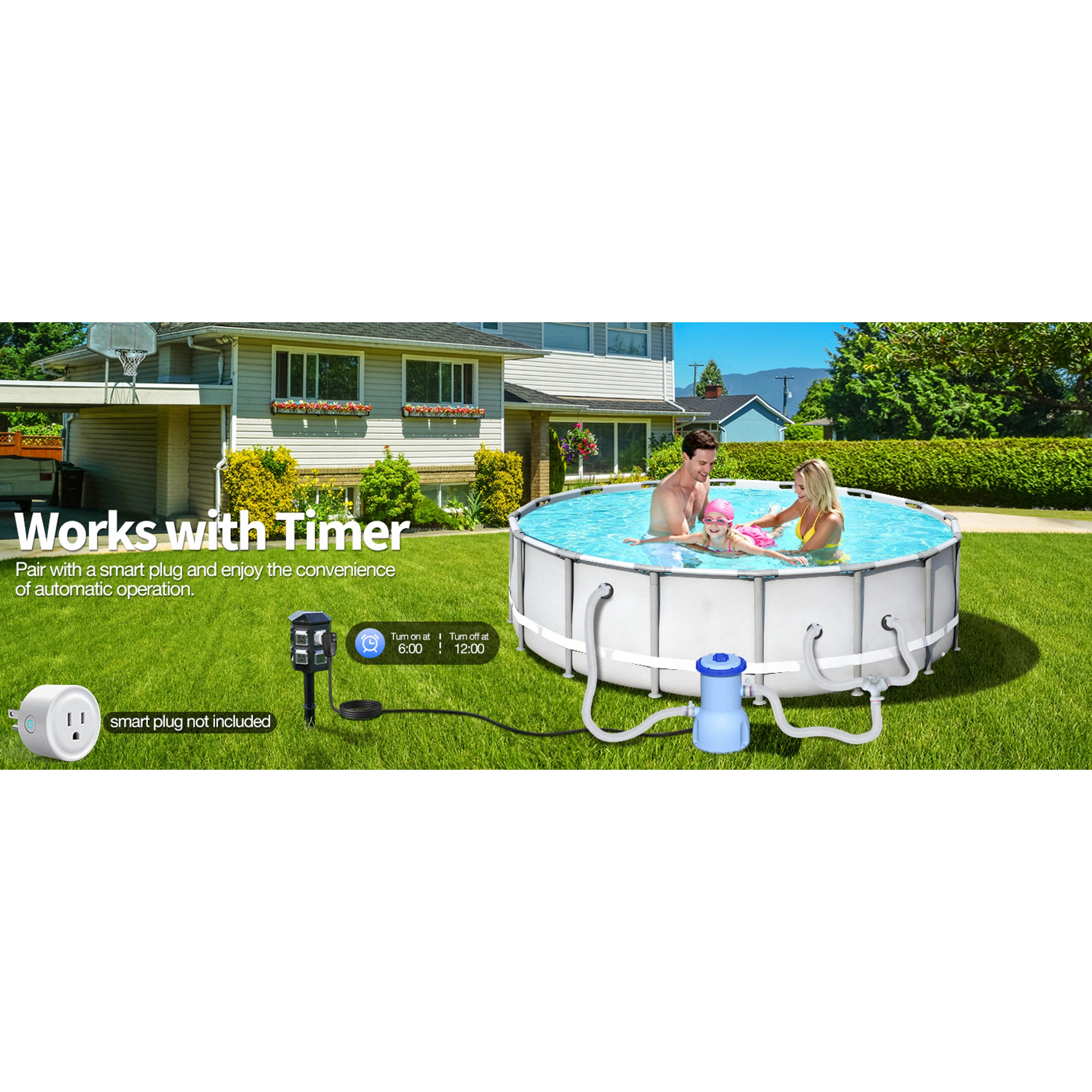 2026 Improved 530 GPH Small Pool Filter Pump | ETL Certified Cartridge Filter Pump for Above Ground Pools | Water Circulation System- Quickly Remove Debris, Enhance Crystal-clear Pool Water