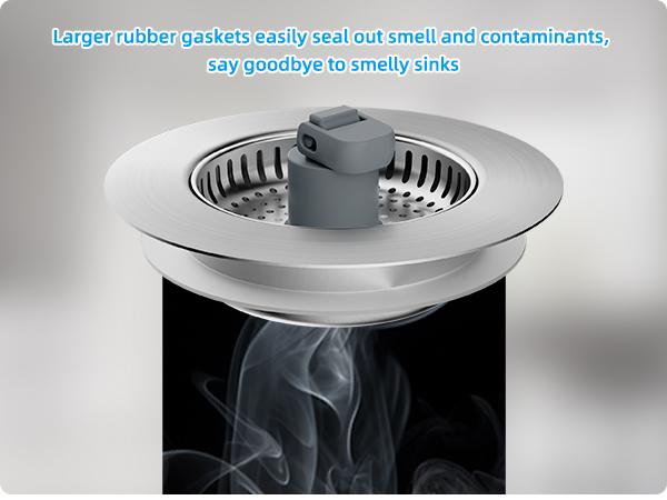 Kitchen Sink Drain Strainer 3 in 1, 304 Stainless Steel Pop Up Sink Stopper, Anti-Clogging Sink Drain Strainer for US Standard Kitchen Drain Kitchen Sink Drain Strainer 3 in 1, 304 Stainless Steel Pop Up Sink Stopper, Anti-Clogging Sink Drain Strainer for US Standard Kitchen Drain