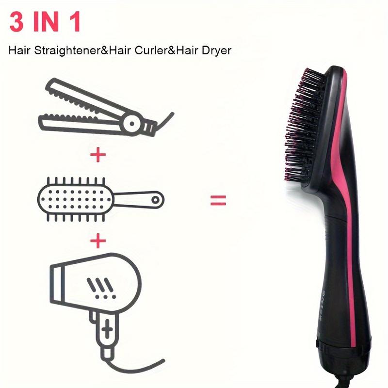 3 in 1 Hair Dryer Brush, Hair Straightening Comb, Hair Curler Comb for Women, Multifunctional Blow Dryer Brush for Home & Salon Use, Hair Straighteners, Thermal Brush Straightener