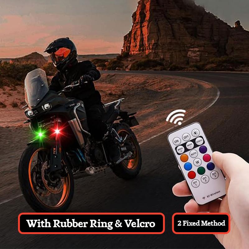 Car Motor RGB LED Waterproof Strobe Light with Wireless Remote Control 10 Lighting Modes for Car Motorcycle Decoration