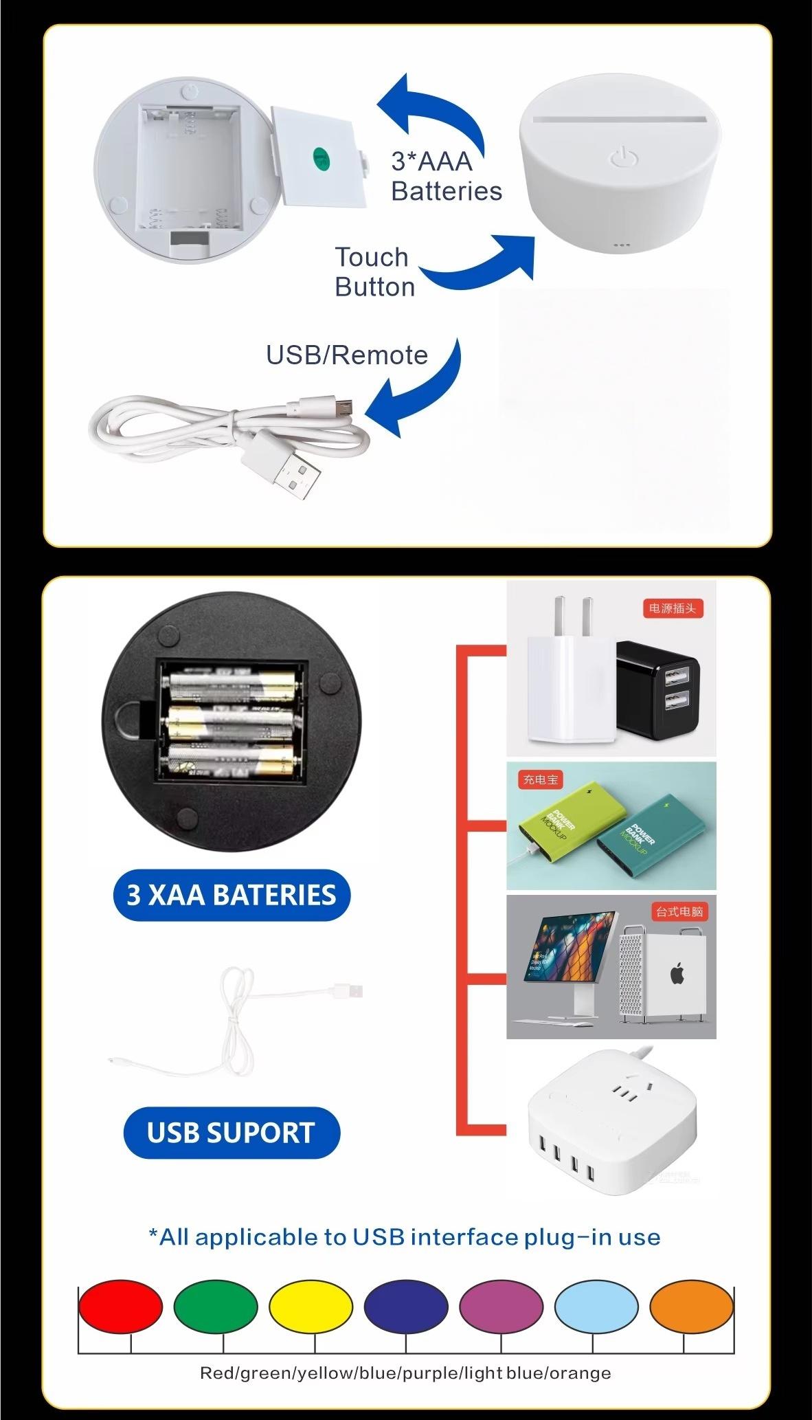 Prestige Horse 3D Night Light, 7 Color Changing Touch Control, USB Powered LED Night Lamp, Equestrian Gift, Desk Decoration