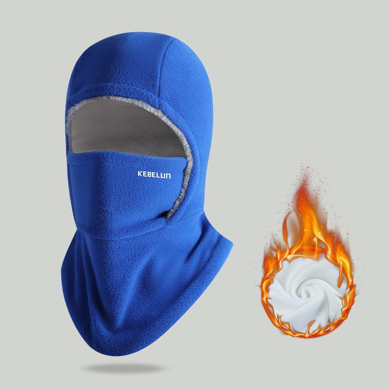 Winter Warmth 2-in-1 Hat & Face Mask - Windproof, Thick Fleece Lining for Cycling, Running, Skiing, Machine Washable, Black Protective Gear