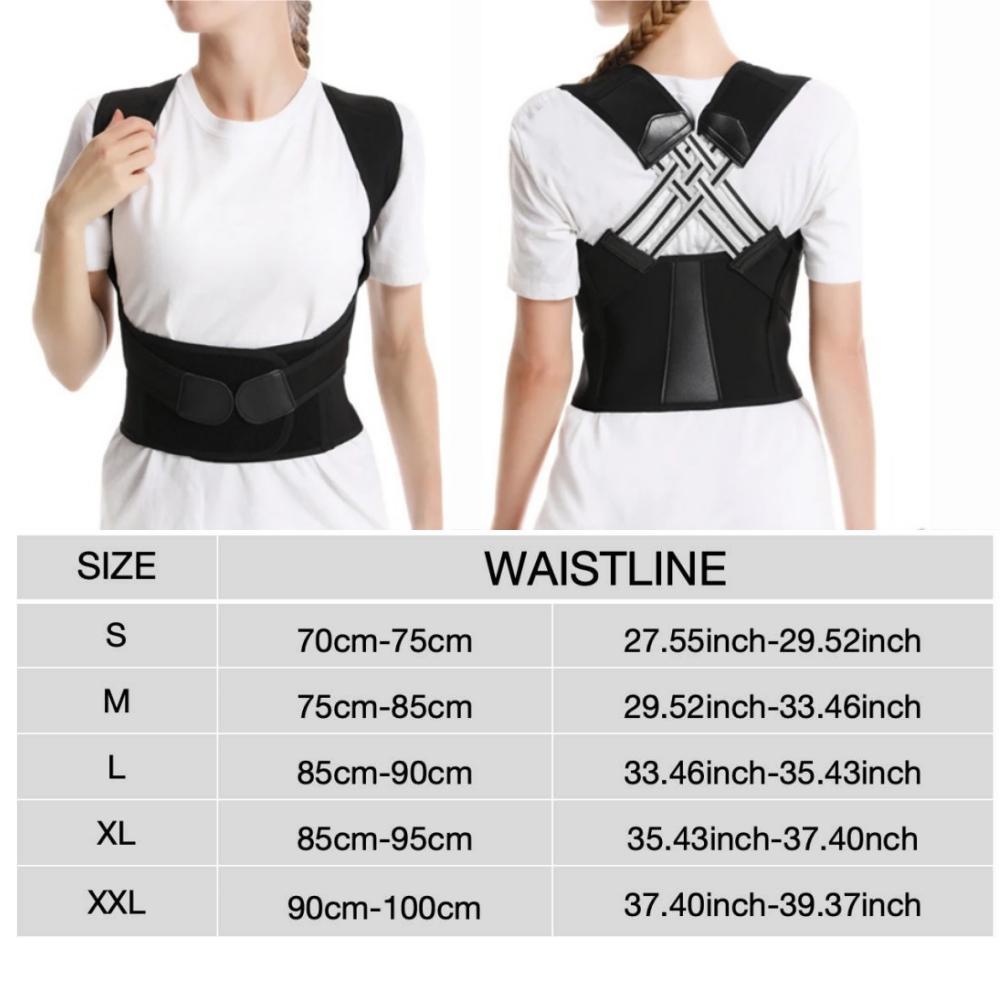 Adjustable Breathable Posture Corrector Back Brace (S-XXL, 24 Inches) for Men & Women, Healthcare Shoulder Straightener with Full Back Support for Upper-Lower Pain Relief & Posture Improvement