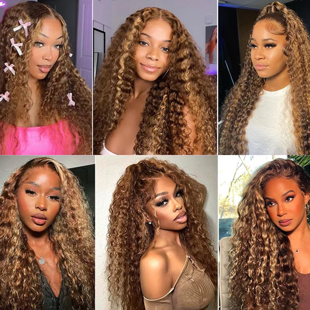 VIPbeauty 15A Human Hair Bundles Honey Blonde Bundles Human Hair 100% Unprocessed Brazilian Virgin Weave Bundles 1/3 Bundles P4/27 Highlights Human Hair Extensions Highlights Bundles for Women