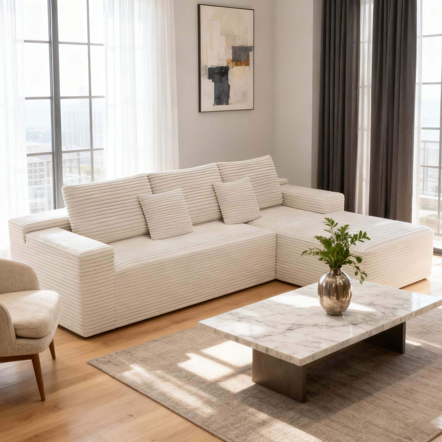 104" sofa living room Black Plush Corduroy Cloud VelvetModular Couches with Chaise, NoAssembly Required -L-ShapedSectional Sofa Set with FlexibleConfiguration boneless sectional furniture 104" sofa living room Black Plush Corduroy Cloud VelvetModular Couches with Chaise, NoAssembly Required -L-ShapedSectional Sofa Set with FlexibleConfiguration boneless sectional furniture