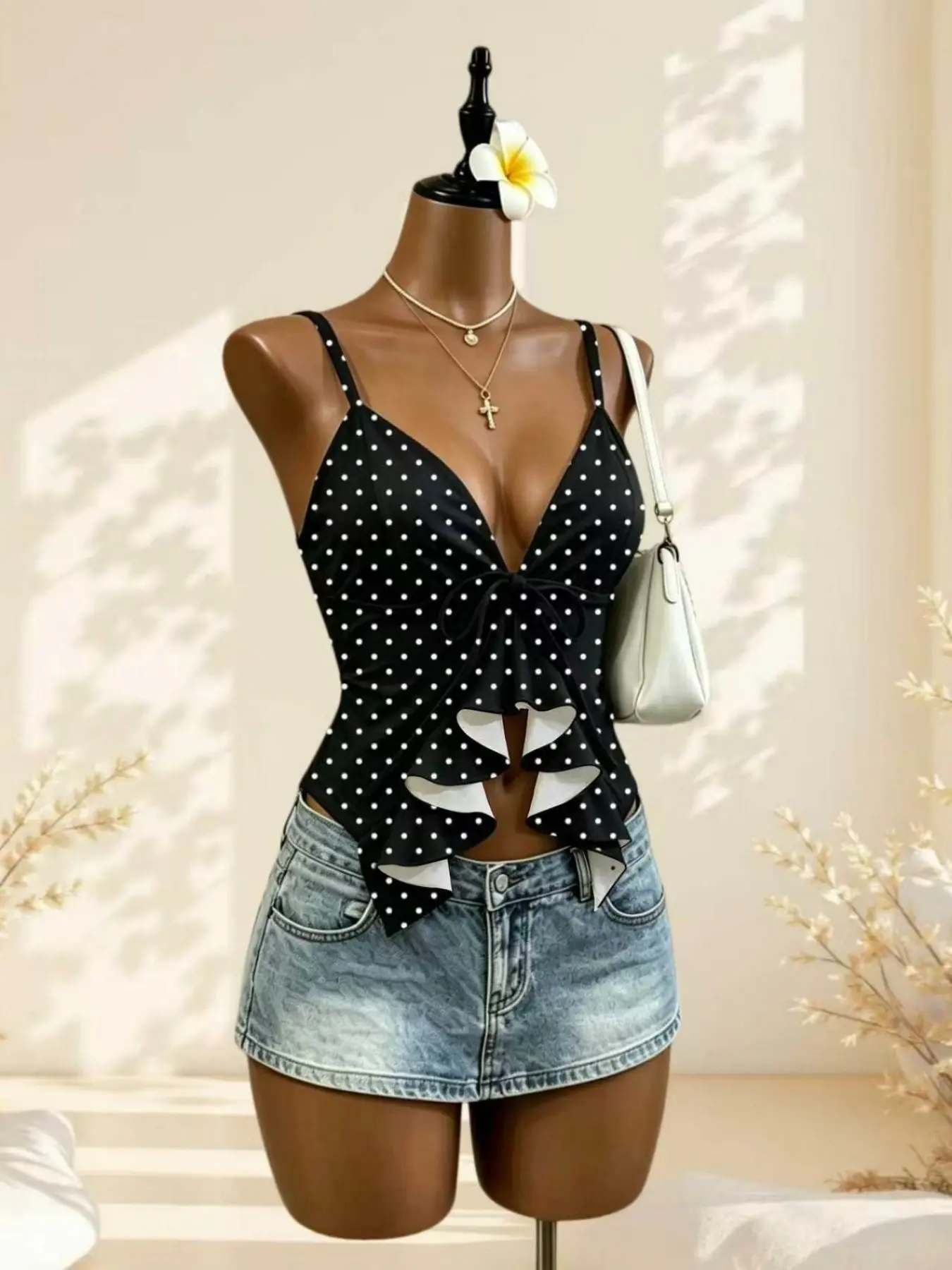 Black polka dots