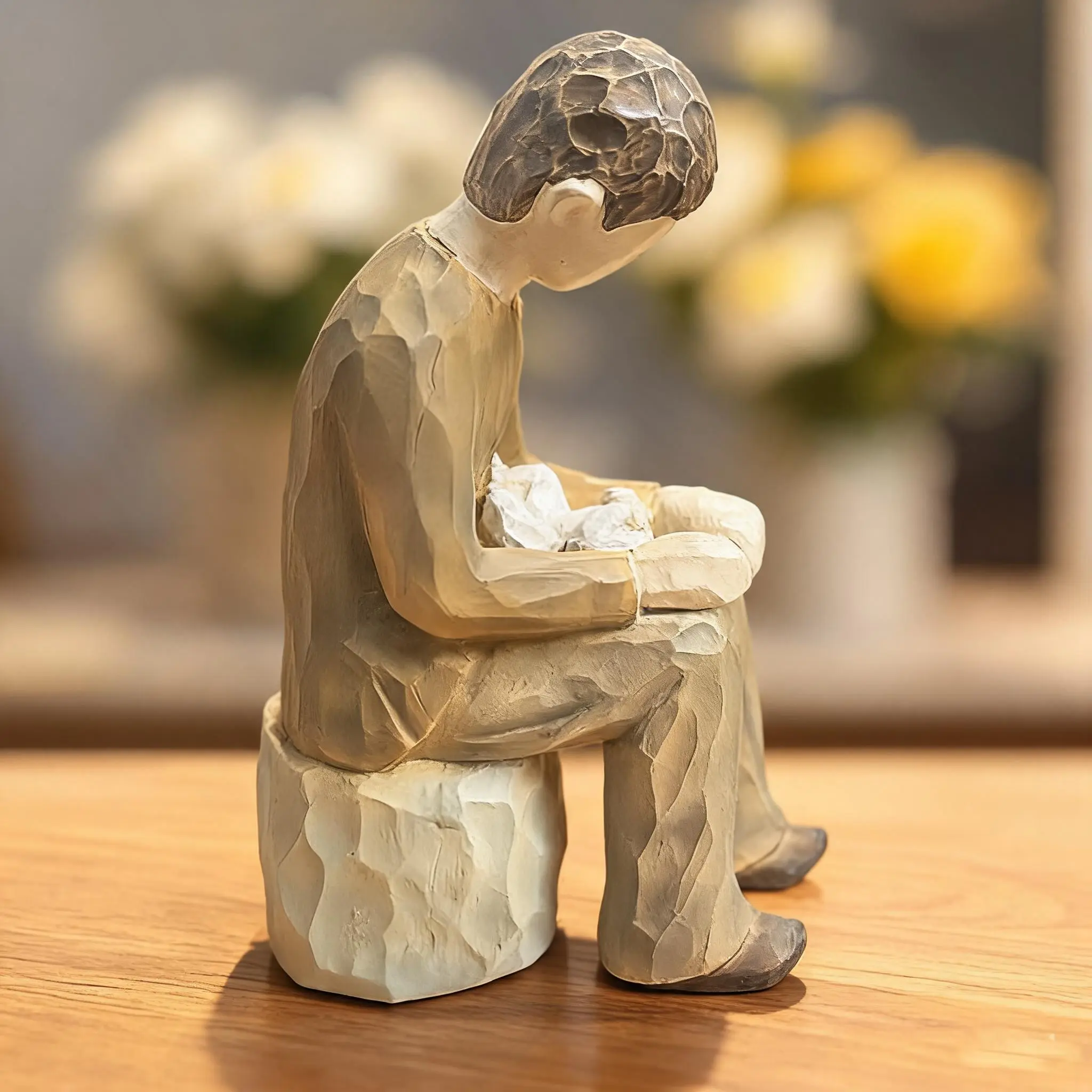 Heartfelt Dad Hugging Baby Figurine, Resin Figure, Resin Texture Desktop Decoration, New Parent Gift, Bedroom Bedside Decor, Living Room Coffee Table, Resin Figurine Statue
