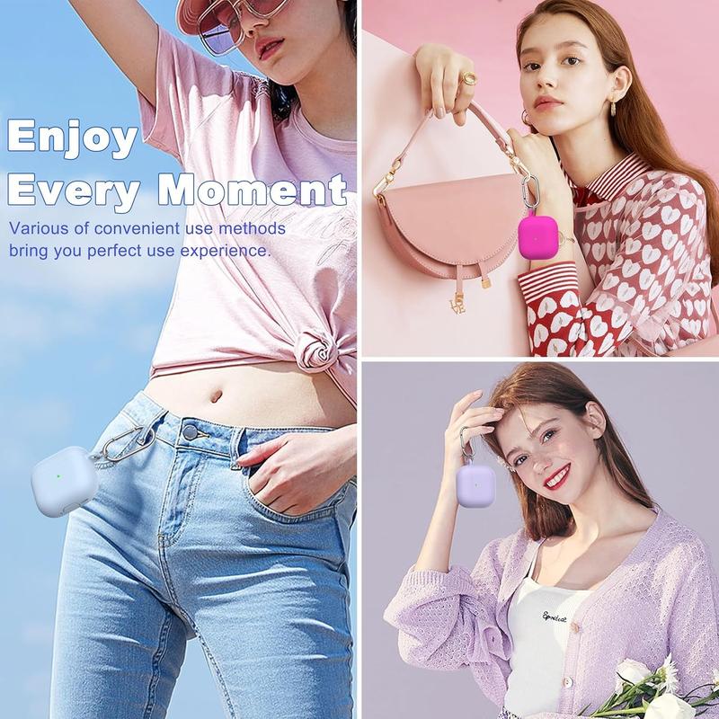 for AirPods 4th Generation Case Cover 2024, Military Grade Soft Silicone Shock-Absorbing for AirPods 4 Case with Carabiner&Cleaner kit