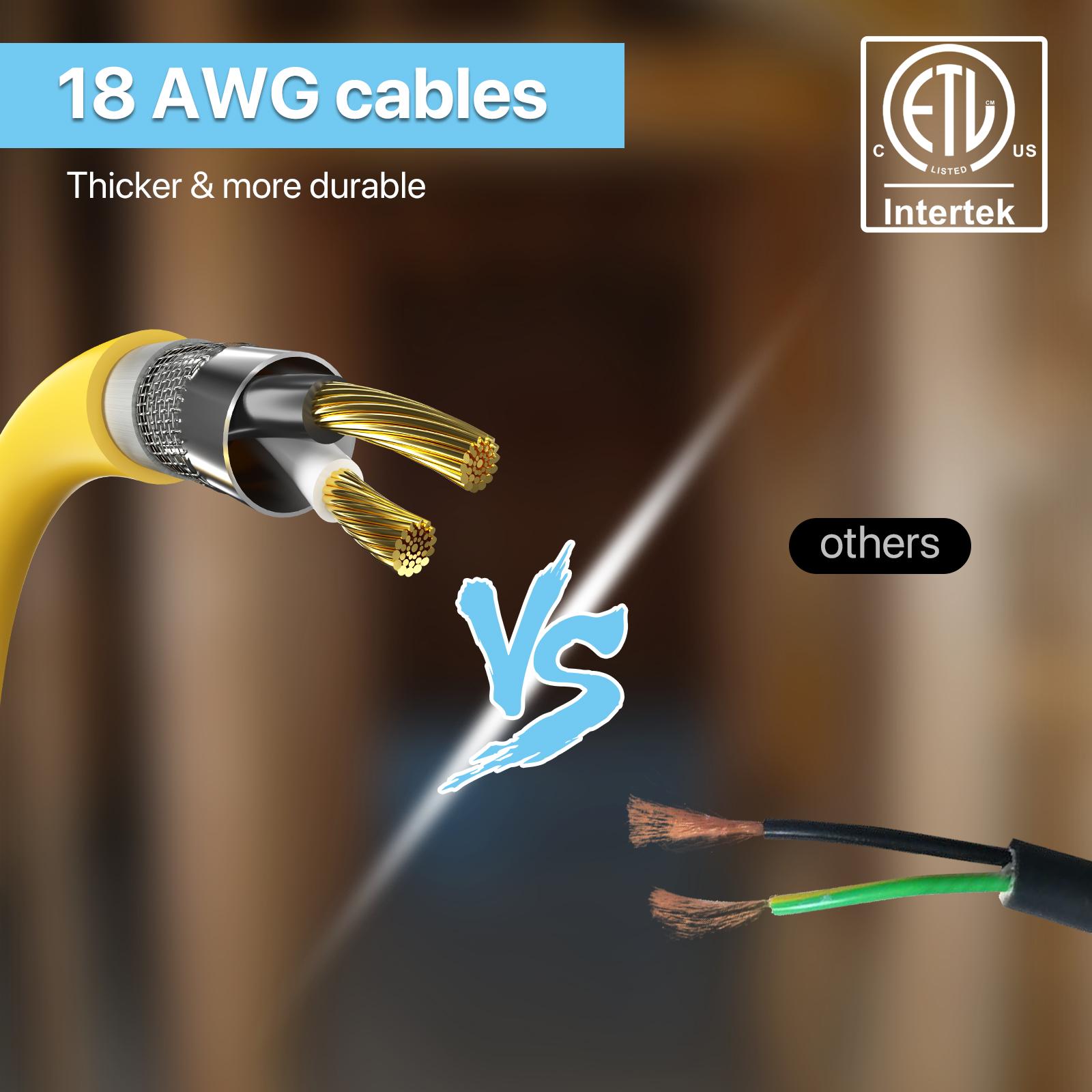 HYPERLITE Construction String Lights: 50FT/100FT 5/10 Bulbs String Work Lights with Climbing Hooks - IP65 Waterproof Linkable LED Construction String Lights for Job Site Attic Renovation Crawlspace Lighting，Outdoor，SpringGlowUp