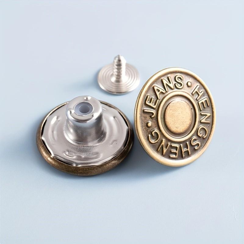 11-Piece Copper Color Adjustable Seamless Metal Buttons, Ideal for Jeans, Easy Installation, Perfect for DIY Enthusiasts and Tailors